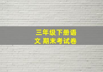 三年级下册语文 期末考试卷